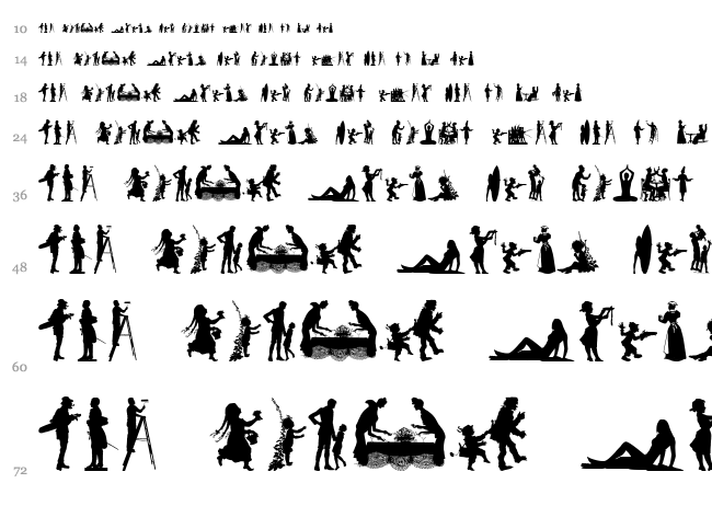 Human Silhouettes Free Nine font waterfall